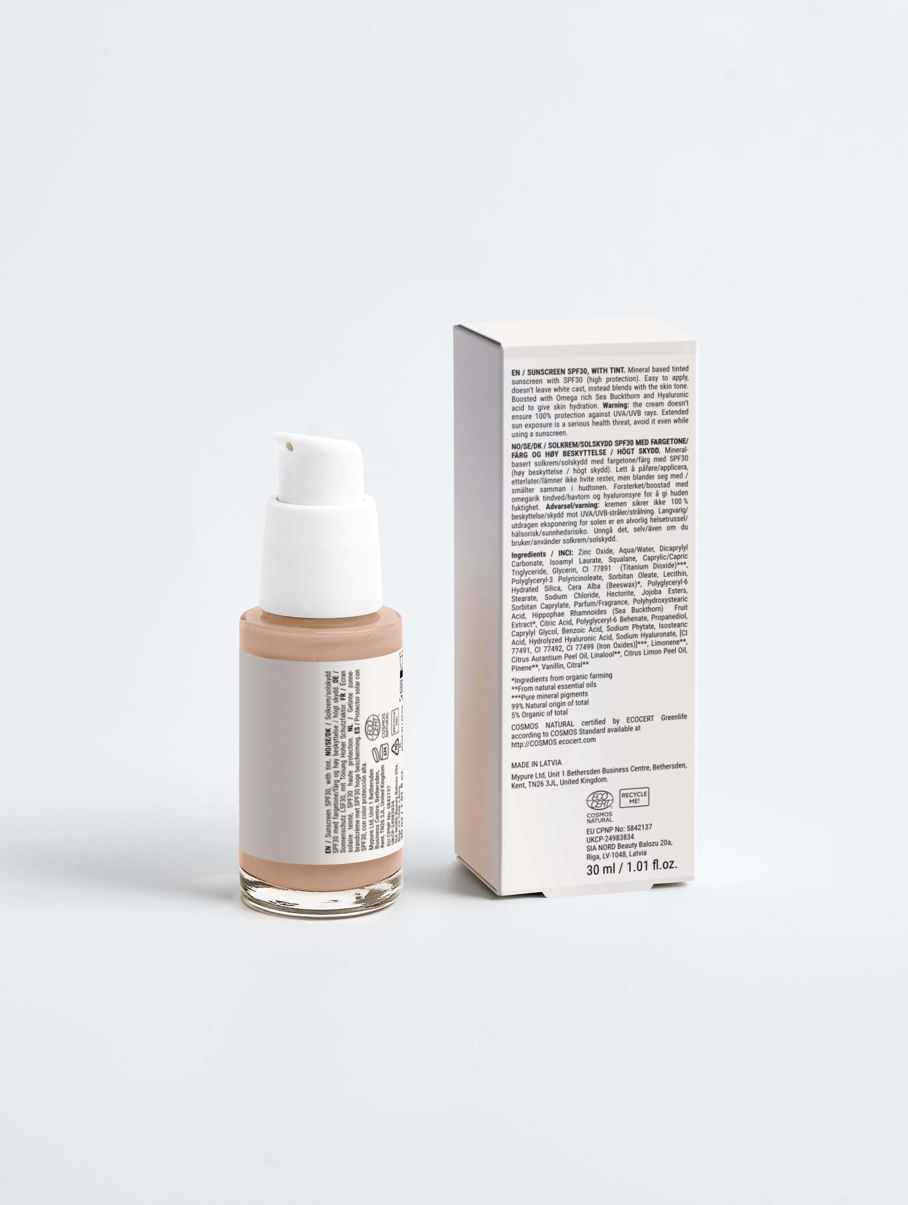 Sunscreen SPF30, with tint